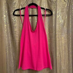 Torrid Hot Pink Glo Neon Halter Top 00 Medium 10 NWOT